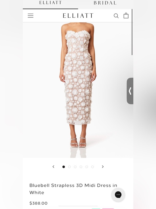 Elliatt Dresses & Skirts - Elliatt Strapless Nude Dress with White 3D Floral Appliqués